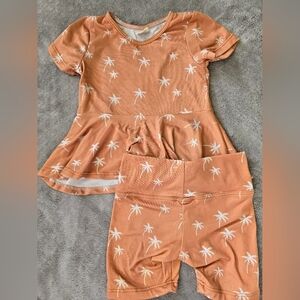 Bamboo Palm Tree Infant Short And Shirt Set